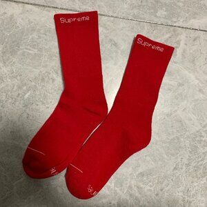 Superme Red Cotton Socks